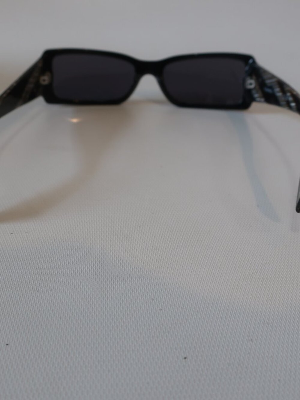 Womens Chanel 5078 Black and Marbled Brown Plastic Rectangular Sunglasses - Picture 6 of 10